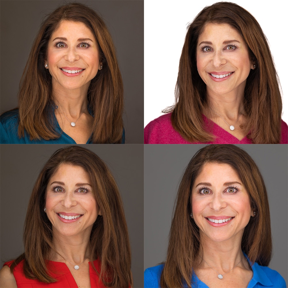 4 different headshots for business